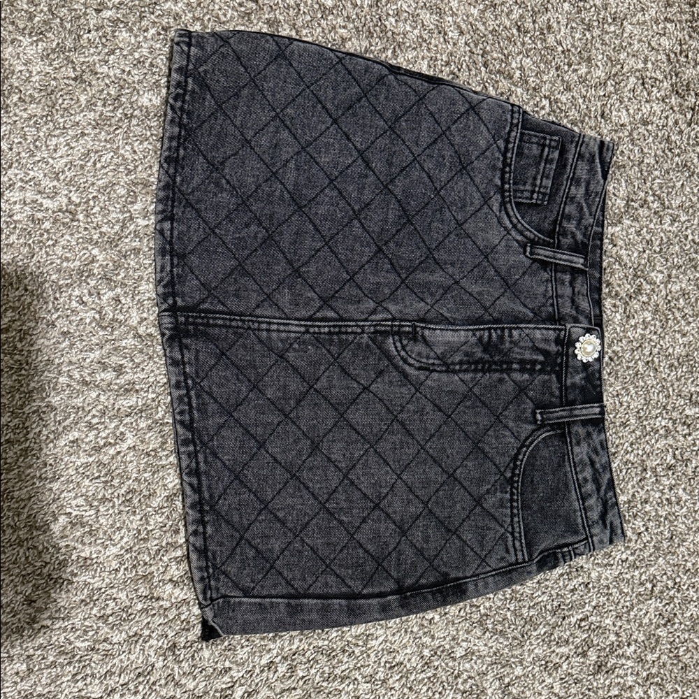 Fashion Nova Black Quilted Mini Skirt